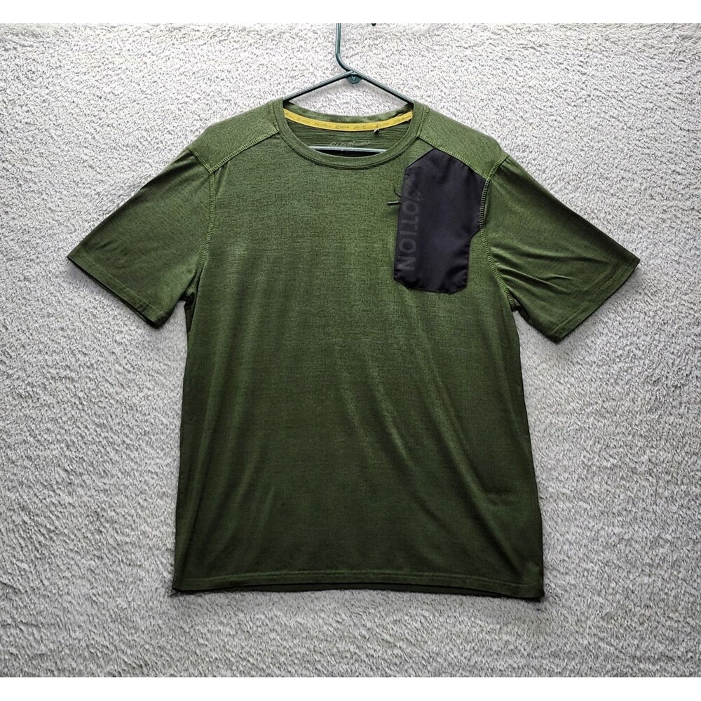 Eddie Bauer Shirt Mens Large Green Freedry Motion Outdoor Active Pocket Tee